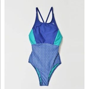 JOYLAB HIGH NECK CROSS LAB ONE PIECE SWIMWEAR XS